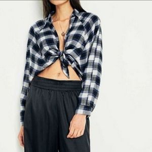 Urban Outffiters BDG Open Flannel Shirt tie front